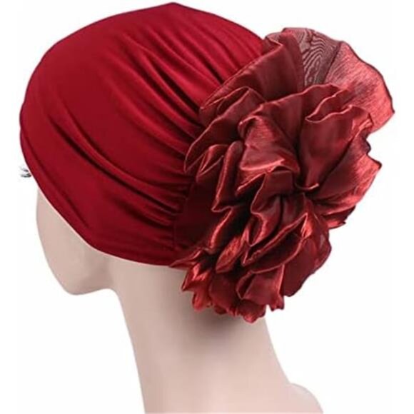 Women\'s Flower Elastic  Beanie – Head Scarf Wrap, Chemo Cap Hat for Cancer main image 5